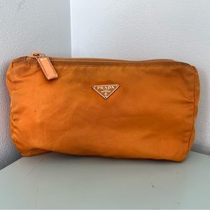PRADA Milano Orange Nylon Cosmetic Bag 23